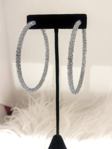 NAOMI - Clear rhinestone hoop earrings