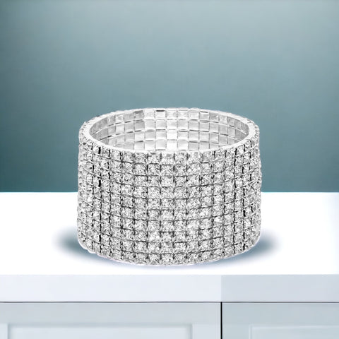 KYLIE - clear silver 5 piece rhinestone jewelry set