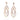 This image features a pair of elegant, gold-colored drop rhinestone bikini jewelry earrings from the "Baby Cindie" collection. The earrings are adorned with sparkling ab rhinestones, creating a striking, geometric design.