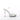 An ankle strap clear high-heeled bikini shoes on a white background