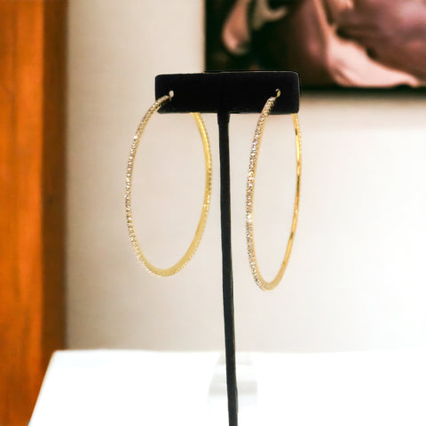 JOY - clear gold rhinestone hoop earrings