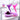 The image shows two silicone funnels in pink and purple colors with a matching storage case, displayed on a reflective surface.