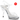 An ankle strap clear high-heeled bikini competition shoes with 'Ready to Ship' label on a white background.
