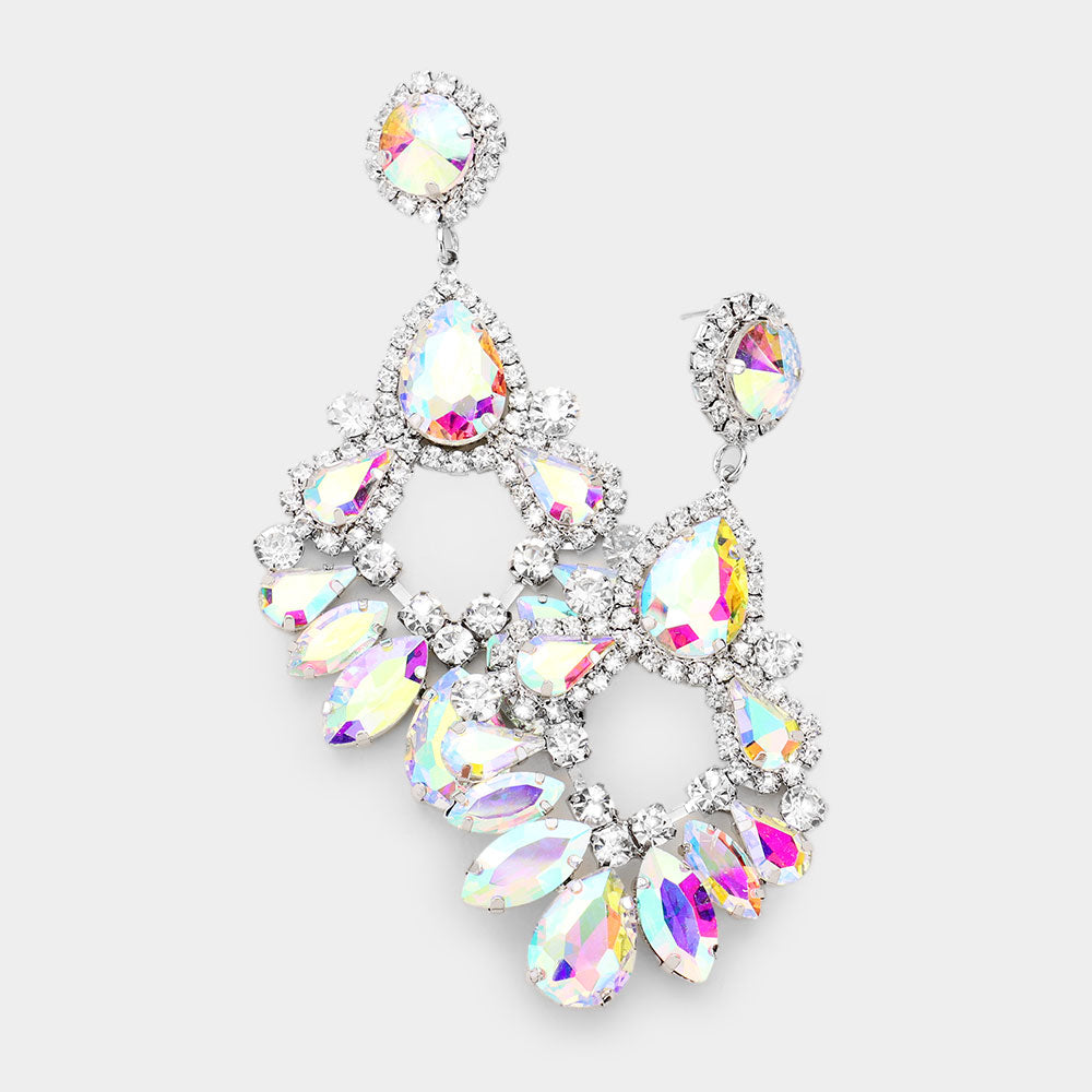 Galaxy - ab clear marquise rhinestone earrings