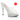 White high-heeled strapless bikini heels shoe with clear platform and heel on a white background, featuring the brand 'Triple Delicious'.