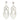 A set of bikini jewelry including geometric fire earrings displayed on a white surface with a reflective background.