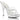 A clear rhinestone-embellished slip-on posing bikini heels with a high heel and platform.
