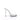 A clear, two-band slip-on posing bikini heels with a high, curved heel and a platform sole.
