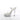 Clear high-heeled sandal and bikini heels with white sole on a white background.