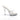 A clear strapless rhinestone-embellished slip-on posing bikini heels with a high heel and platform.