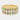A gold-colored stretch rhinestone bikini jewelry bracelet with multicolored vitrail rhinestones on a flat surface.