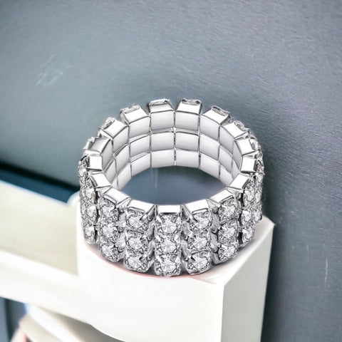 Kylie - clear silver 5 piece rhinestone jewelry set