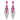 Enchanted – Fuchsia & Clear Rhinestone Drop Earrings Silver Competition Jewelry