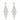 AMBER - clear rhinestone drop competition jewelry earrings - silver