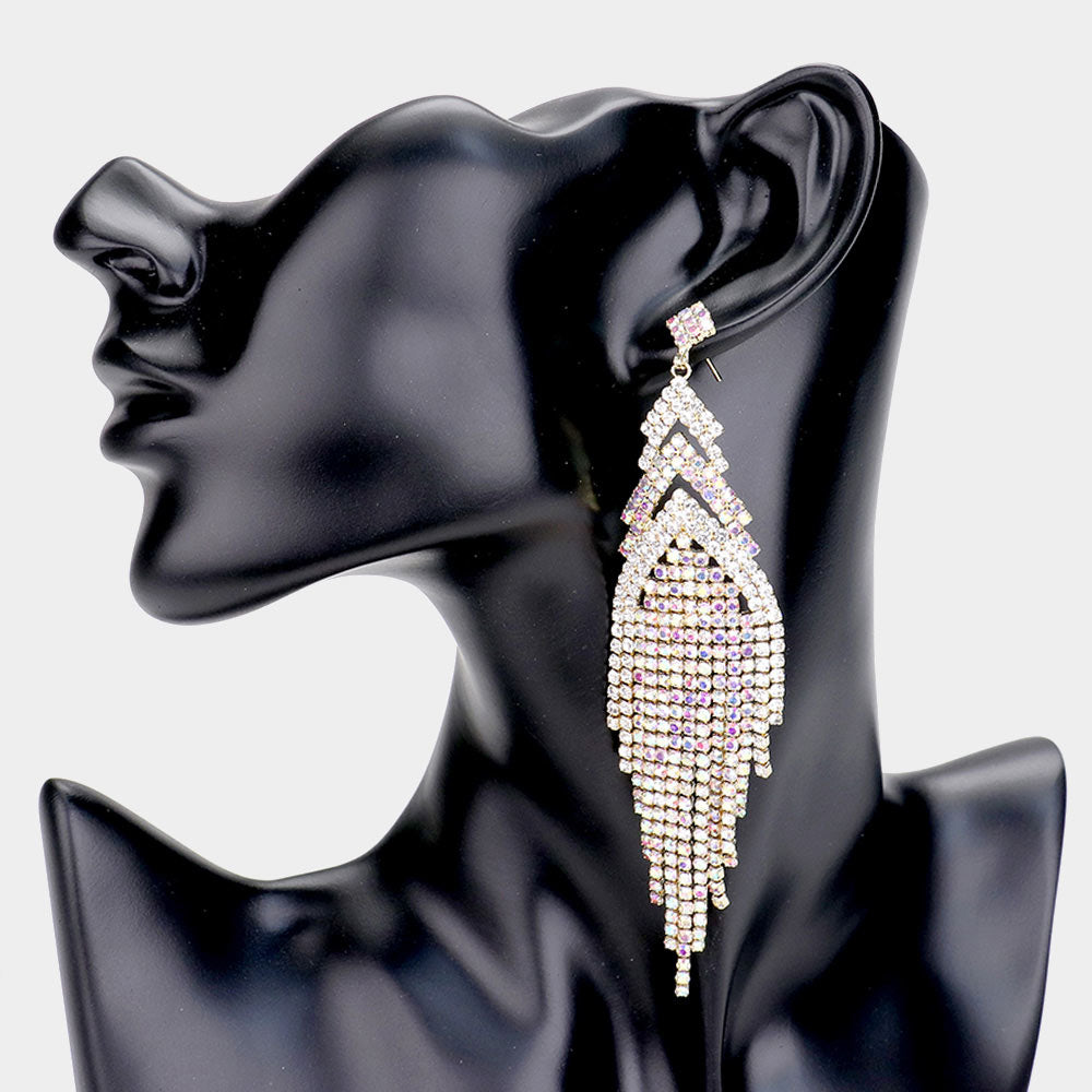 Jolie -ab gold dangle rhinestone earrings