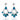 GALAXY 2.0 - peacock blue & clear crystal rhinestone statement earrings. (silver)