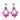 GALAXY 2.0 - clear & fuchsia crystal rhinestone statement (silver)