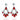 GALAXY 2.0 - clear & ruby red crystal rhinestone statement earrings (silver)