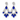 GALAXY 2.0 - clear & sapphire blue crystal rhinestone statement earrings (silver)