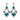 GALAXY 2.0 - peacock blue & clear crystal rhinestone statement earrings. (silver)