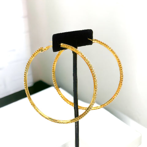 JOY - clear gold rhinestone hoop earrings