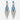 ENCHANTED - peacock blue and clear rhinestone marquise dangle earrings