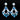 GALAXY - peacock blue & clear crystal rhinestone statement earrings. (silver)