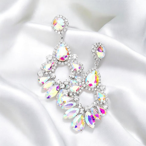 GALAXY - ab clear marquise rhinestone earrings