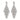 AMBER - clear rhinestone drop competition jewelry earrings - silver