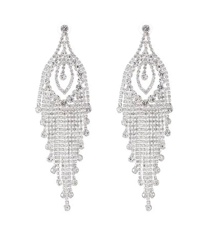 Valentina - clear rhinestone chandelier statement earrings