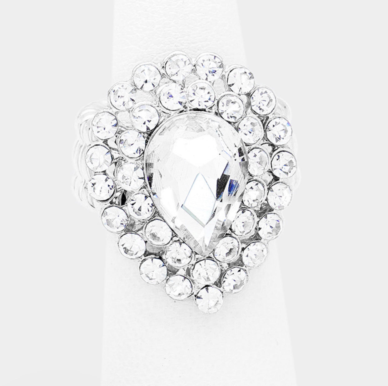 Baby Gina - clear silver marquise rhinestone jewelry set