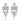 PARIS LUXE - clear rhinestone floral rhinestone statement earrings - silver