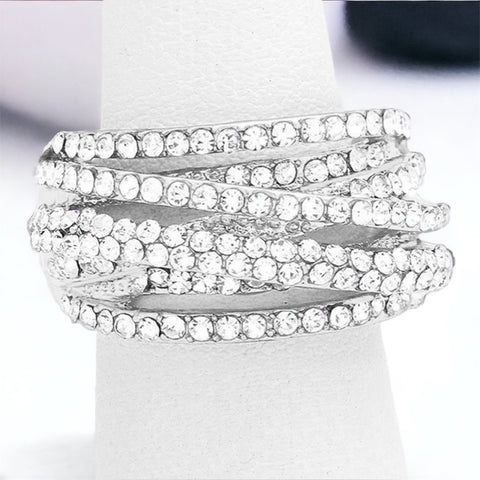 TWYLA - clear silver 3 piece rhinestone jewelry set
