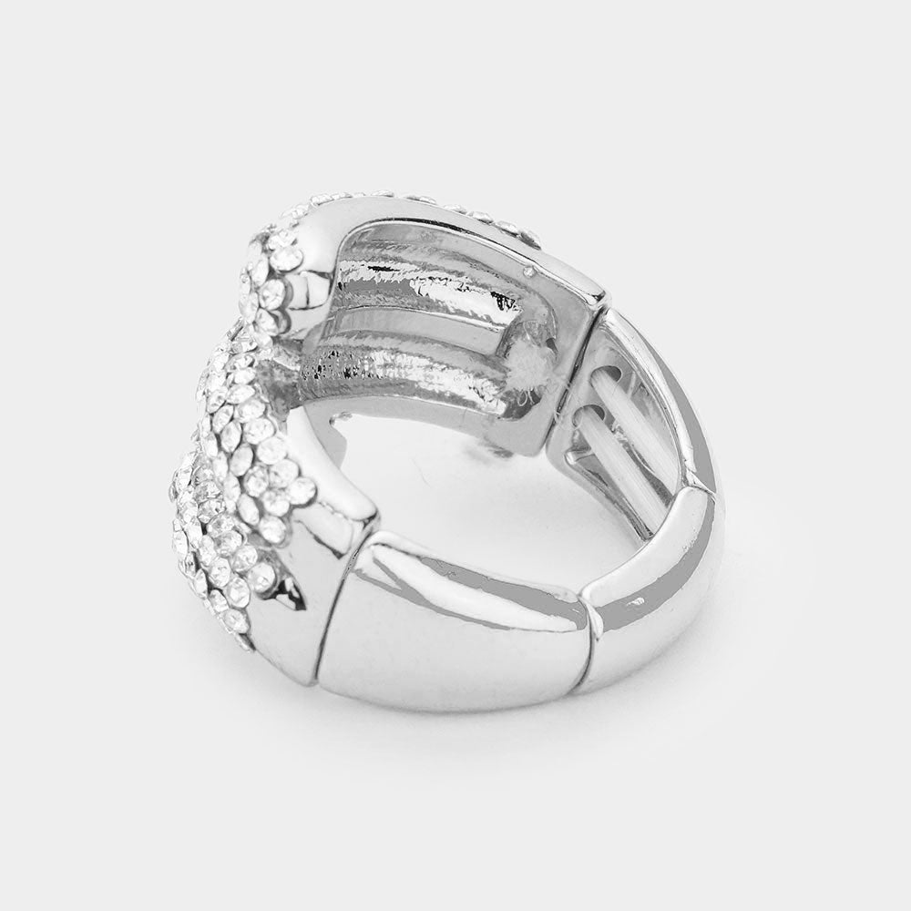 Solange - clear multi green silver 4 piece rhinestone jewelry set