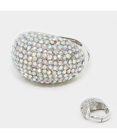 Madison - ab silver 3 piece rhinestone jewelry set