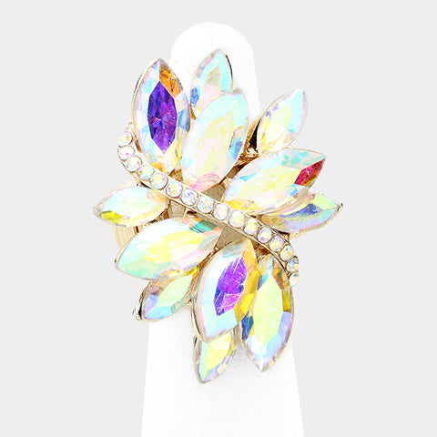 Charisma - ab gold marquise cluster stretch ring
