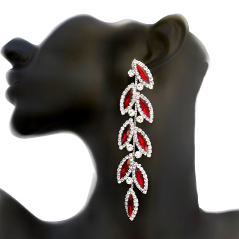 Charlo - clear Ruby vine marquise rhinestone earrings