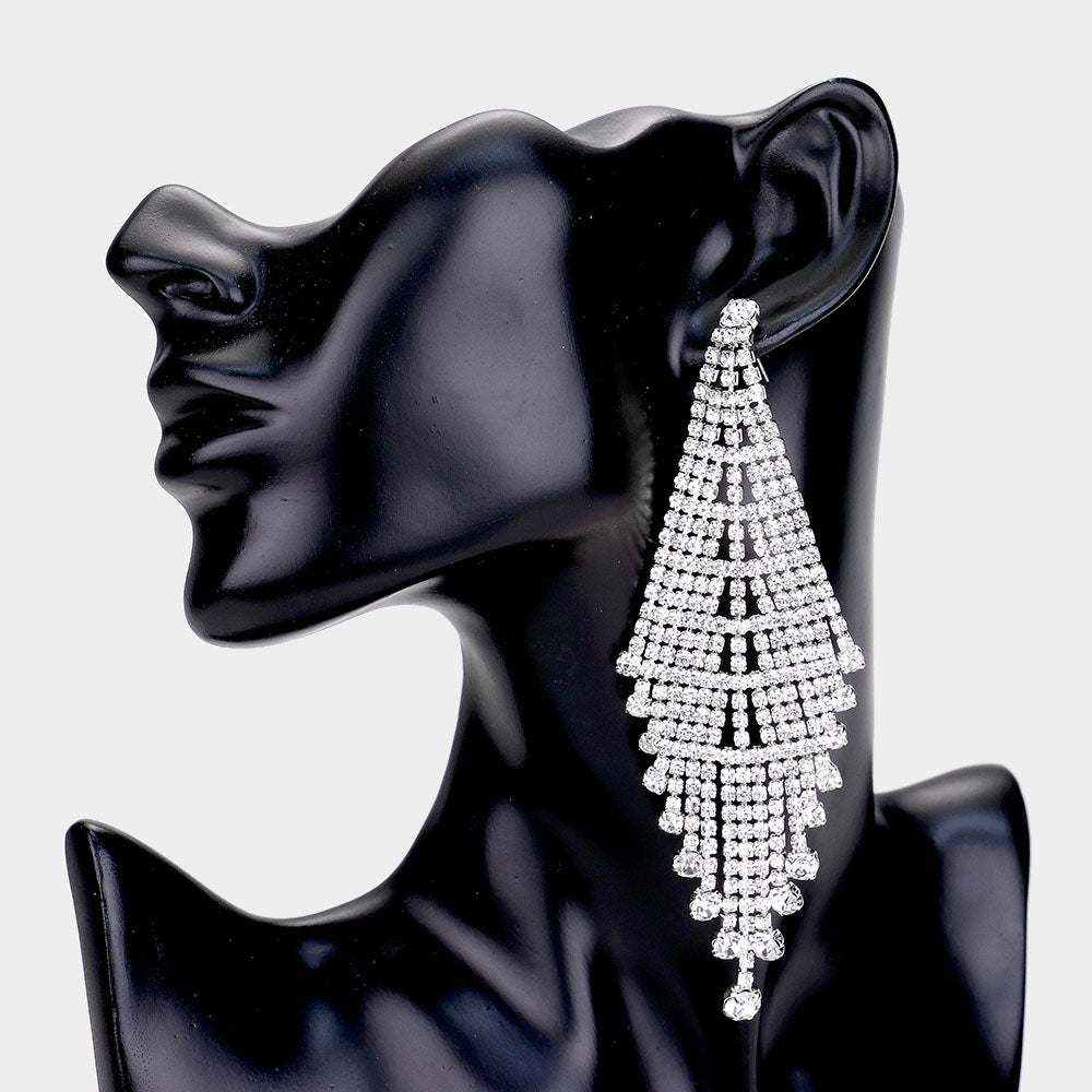Kylie - clear silver 5 piece rhinestone jewelry set