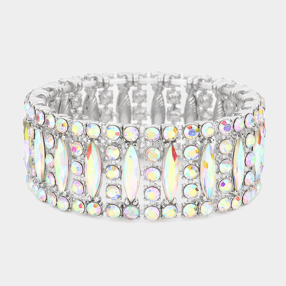 Maxine - AB stretch rhinestone bracelet