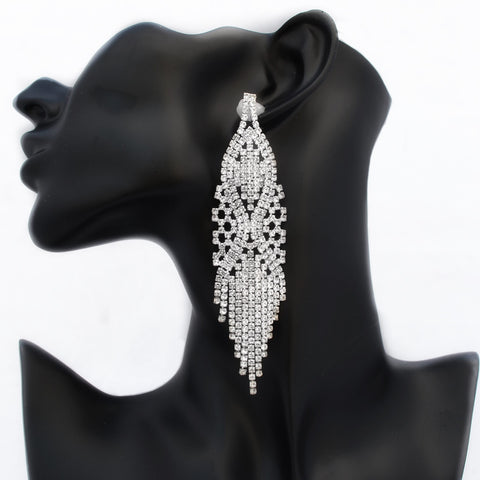 Shawna - clear pave rhinestone dangle earrings