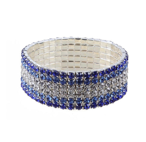 Indira - clear sapphire pave rhinestone 5 piece jewelry set