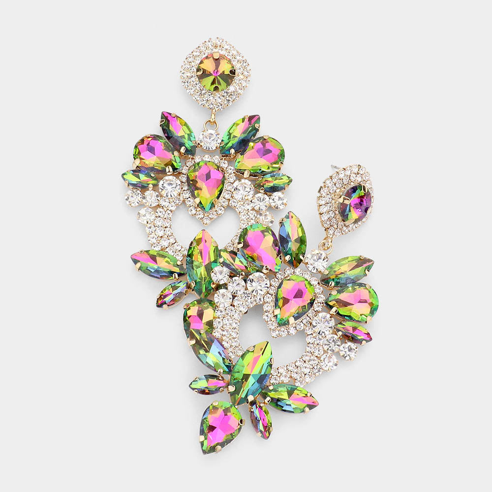 Ivy Goddess - gold vitrail rhinestone jewelry set
