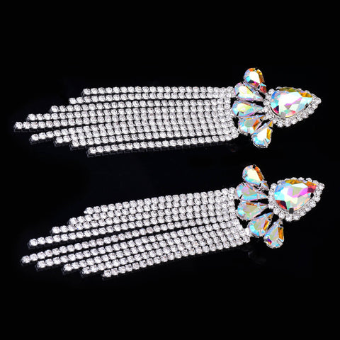 J'adore - clear ab silver cluster rhinestone earrings