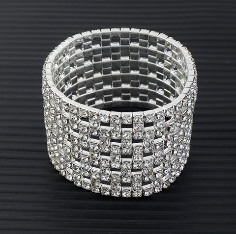 Sharr - clear mesh rhinestone bracelet