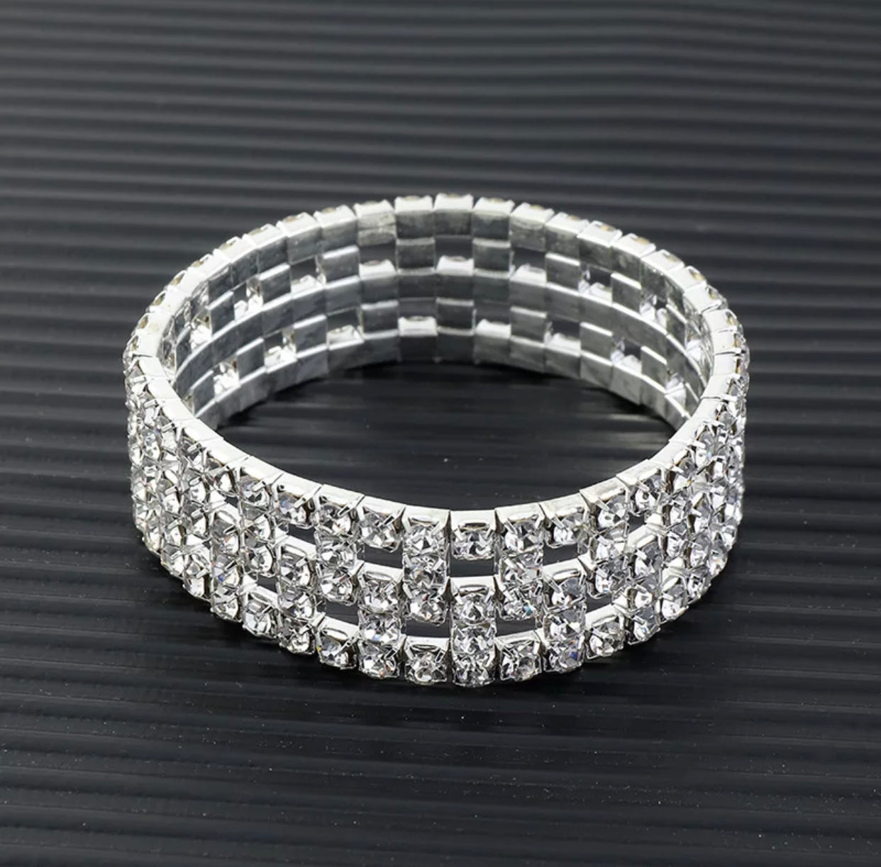 Sharr- clear silver 4 piece rhinestone jewelry set