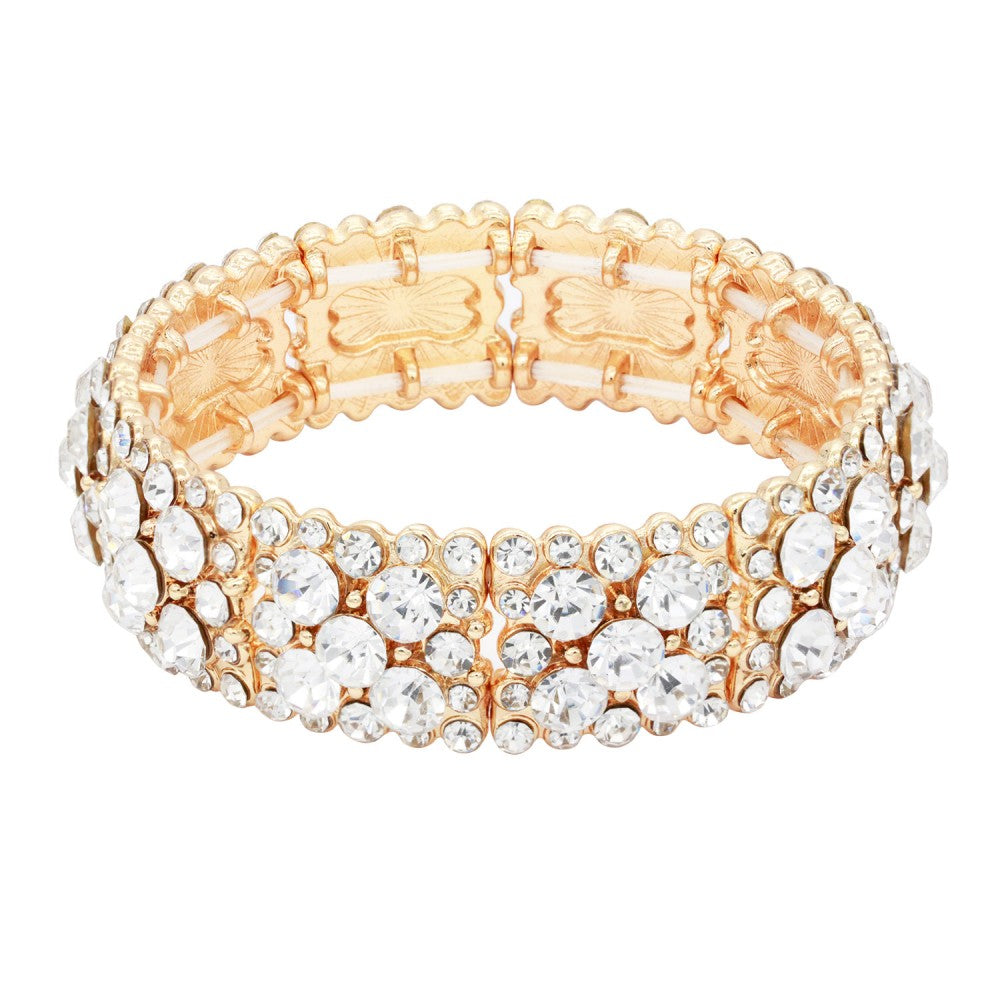 DIVINE - clear Gold Fringe Rhinestone Jewelry Set