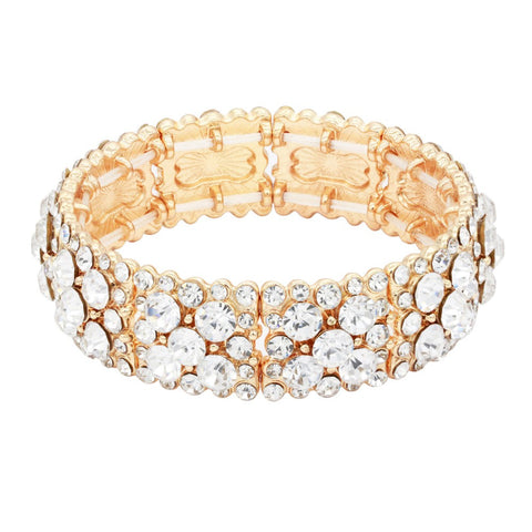 LIRA - clear Gold Fringe Rhinestone Jewelry Set