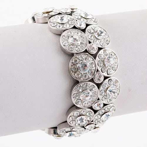 Madeline – clear silver bubble stretch rhinestone bracelet