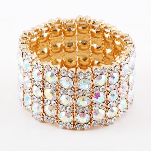 Sanja ab gold accented rhinestone stretch bracelet