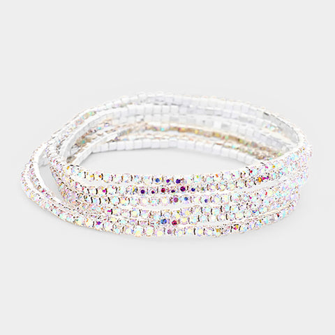Madison Stack -ab silver 1 line stretch bracelets